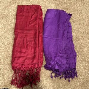 Scarfs shawl bundle of 2 pieces maroon and purple color #363